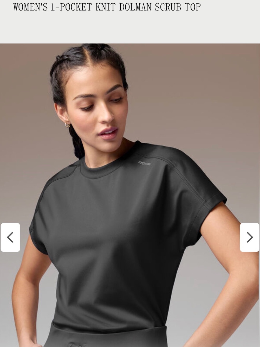 Hypothesis  Delta K Black Crewneck Scrub top